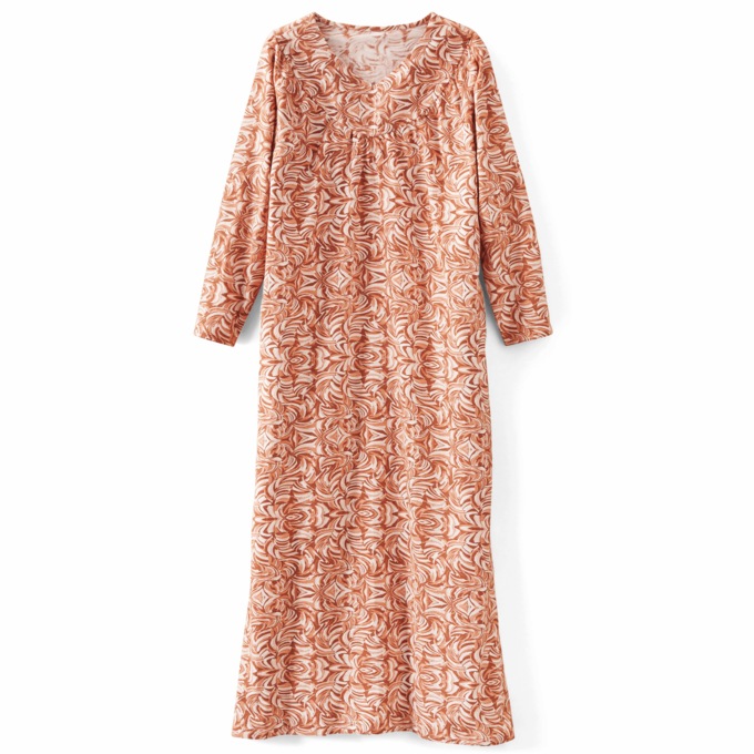 Flannel Nightgown, Ivory Multi, large