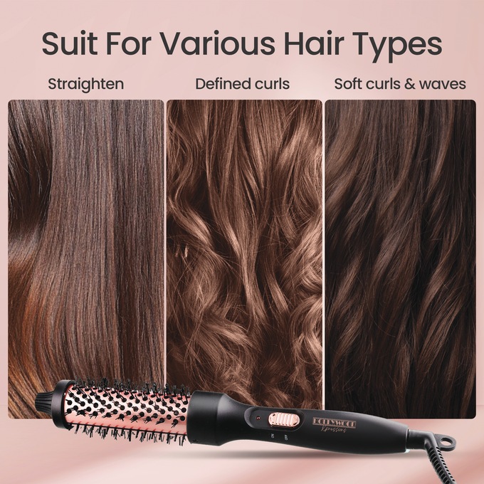 Volumizing Hot Curler Brush, Black, large