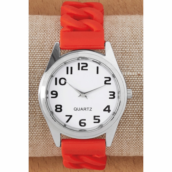 Women's Stretch Watch, Red, large