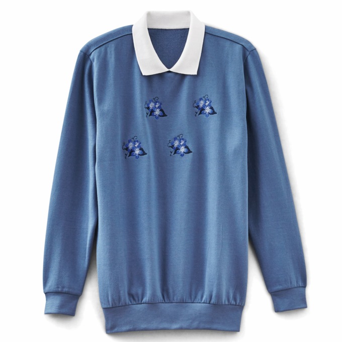 Embroidered Fleece Top, , large