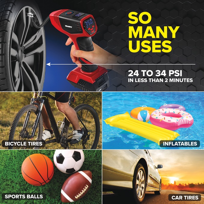 Bullseye Pro Rechargeable Tire Inflator, , large