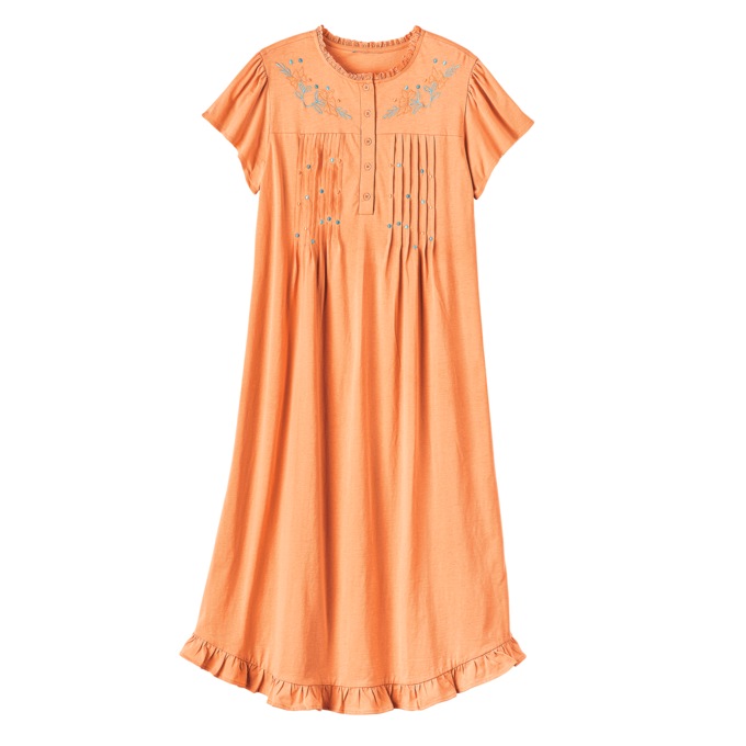 Knit Gown With Embroidery, , large