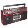 Supersonic 4-Band Radio and Cassette Player with Bluetooth, Red, large