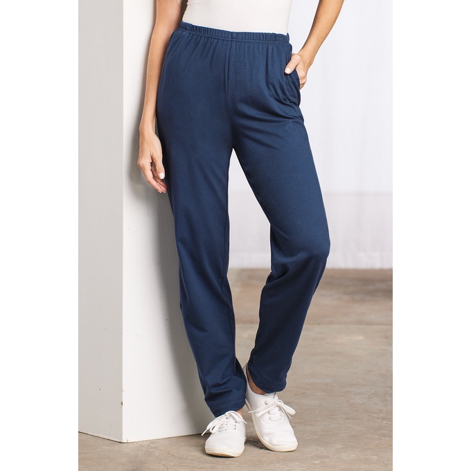 Basic Elastic-Waist Pant, , large