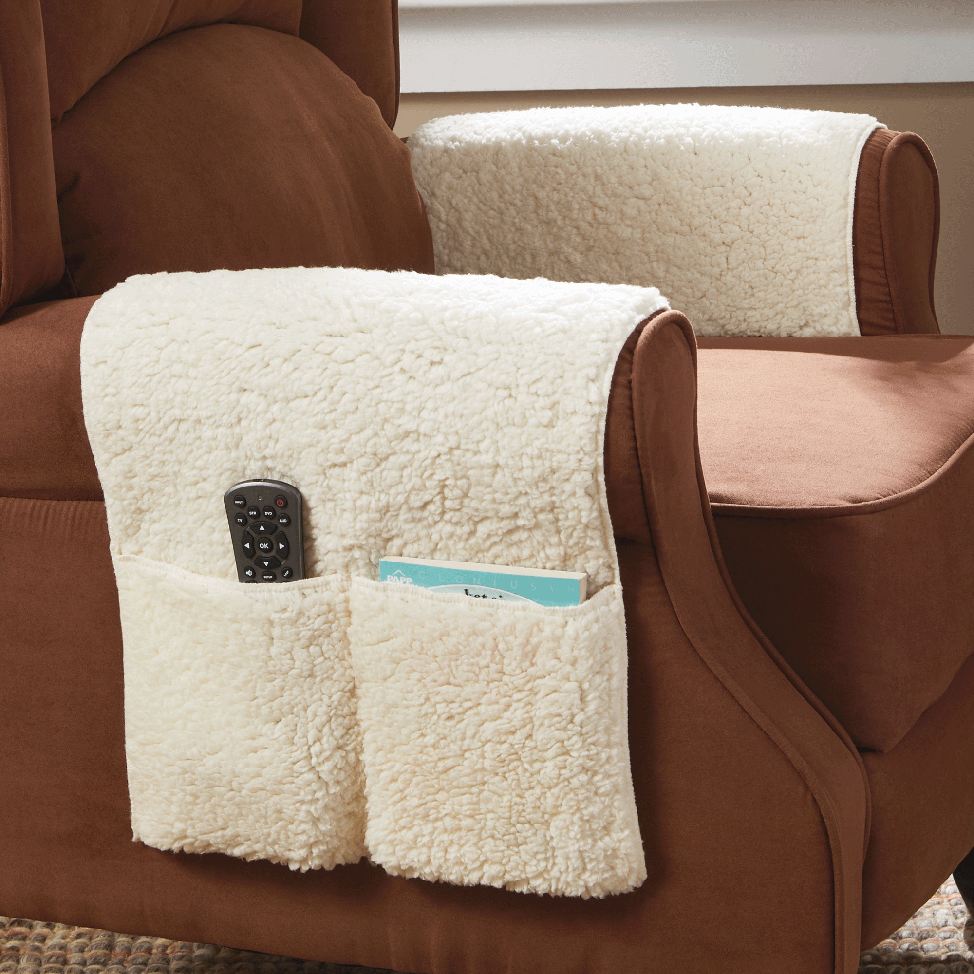 Set of 2 Armchair Savers, Natural, large