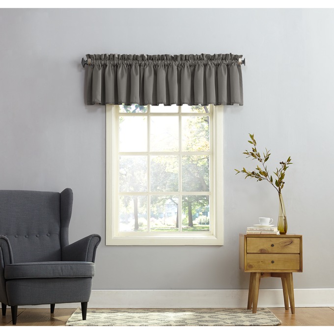 Madison Room-Darkening Light-Filtering Valance, Steel, large