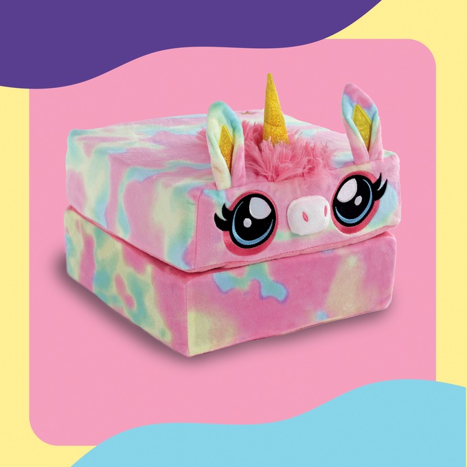 Pillow Cube Kid, Rainbow Unicorn, large