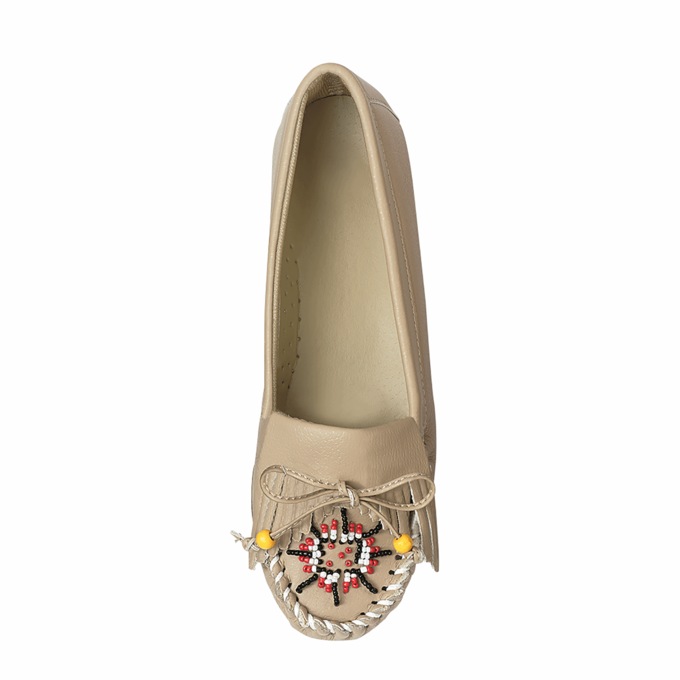 Beaded Moccasin, Gold, large