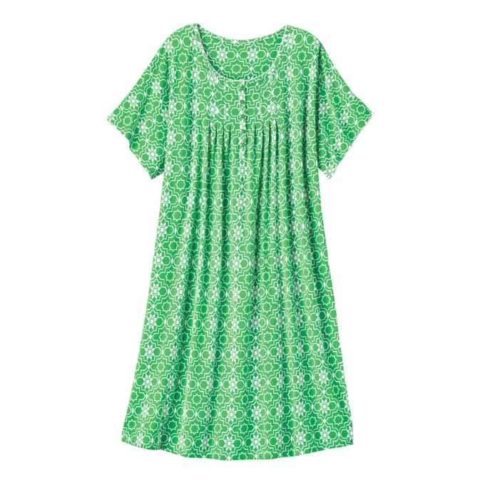 Short-Sleeve Knit Nightgown, , large