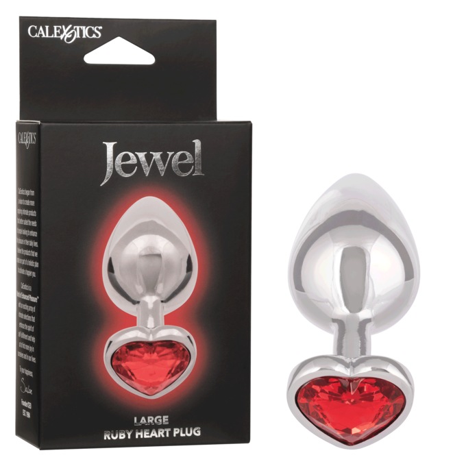 Jewel Large Ruby Heart Plug by Calexotics, , large