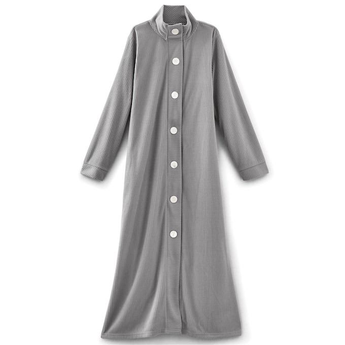 Ribbed Fleece Robe, , large