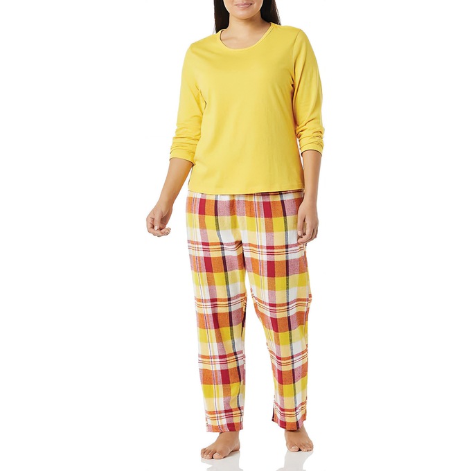 Women's Plaid Flannel PJ Set, , large