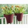 Set of 2 Basketweave Rail Planters, , large