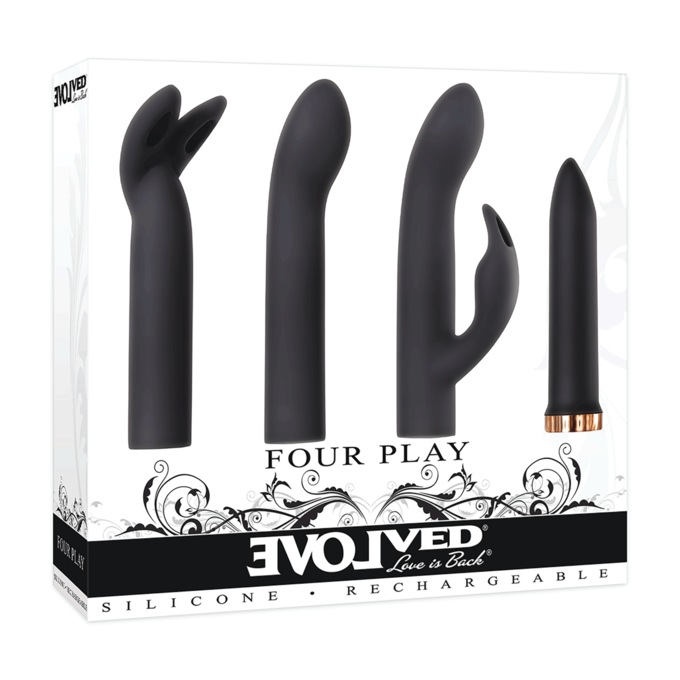 Four Play: 3-Sleeve & Bullet Vibrator Set By Evolved, , large