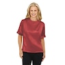 Women's Satin Blouse with Short Sleeves, , large