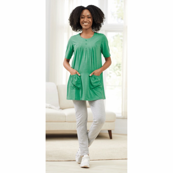 Knit Tunic with Patch Pockets, , large