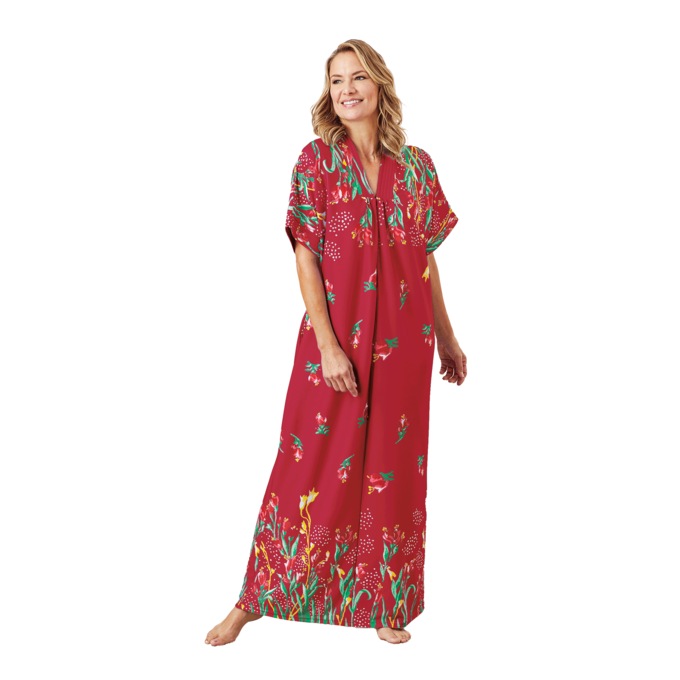 Trapunto Trim Caftan, , large