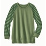 Fleece Sweatshirt with Striped Sleeves, , large