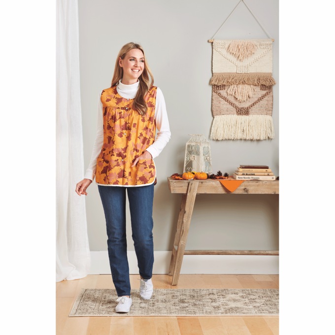 Easy-Care Button-Front Cobbler Apron, , large
