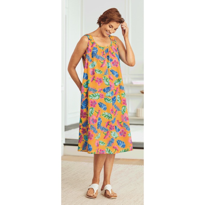 Free-Flowing Shift Dress, , large