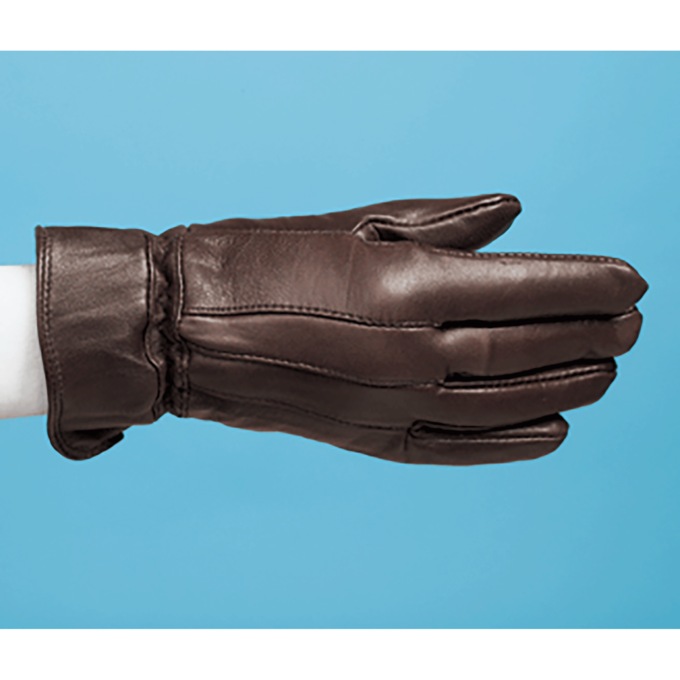 Men's Thinsulate Leather Gloves, Brown, large
