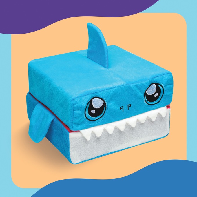 Pillow Cube Kid, Blue Shark, large