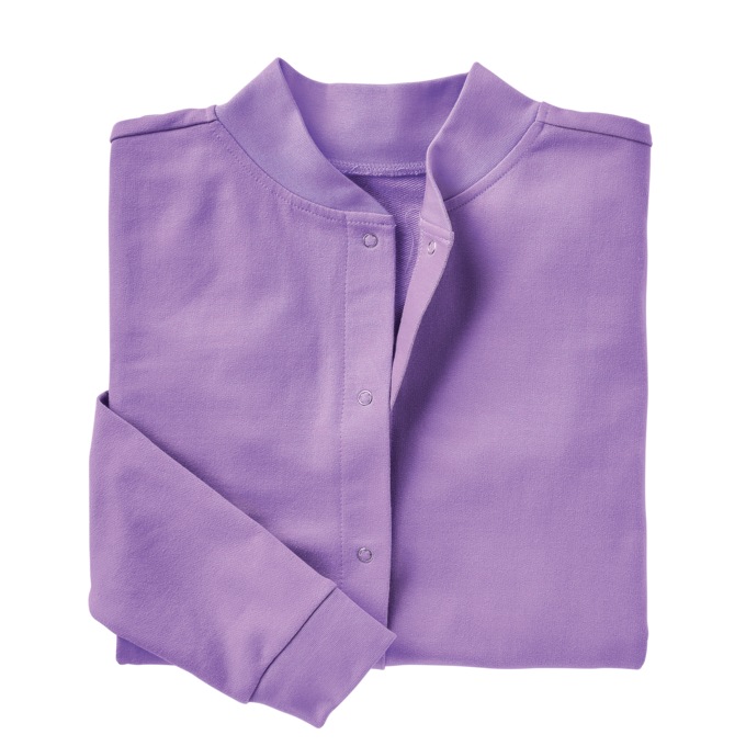 Snap-Front Cardigan, Lilac, large