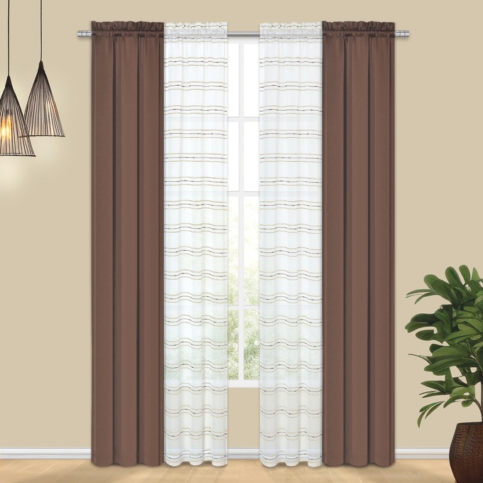 Tribeca 4-Panel Window Set, Brown, large