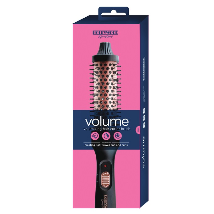 Volumizing Hot Curler Brush, Black, large