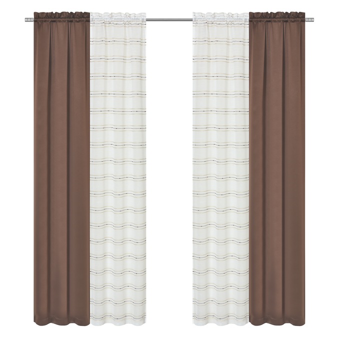 Tribeca 4-Panel Window Set, Brown, large