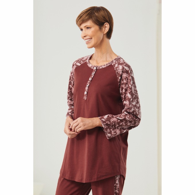 Henley Baseball Top, Paisley, large