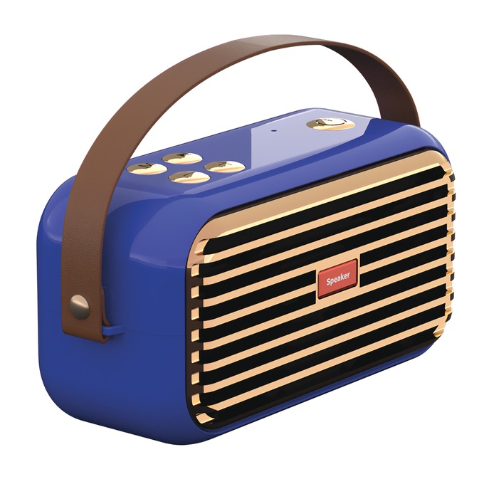 Vintage Bluetooth Radio, Blue, large