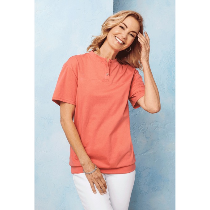 Banded Bottom Henley, , large
