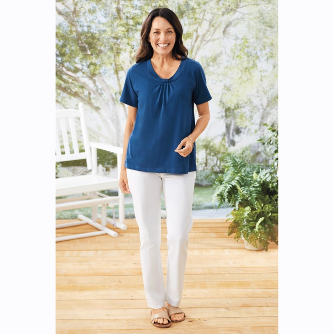 Nova Pleated Neck Top, , large