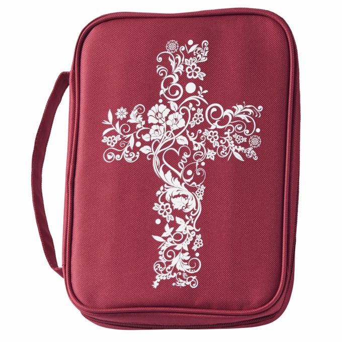 Floral Cross Bible Cover, , large
