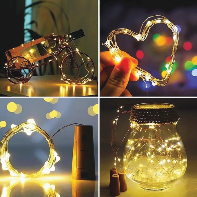 Set of 3 Bottle String Lights, , large