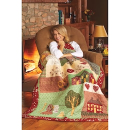 Home Sweet Home Embroidered Quilt, , large