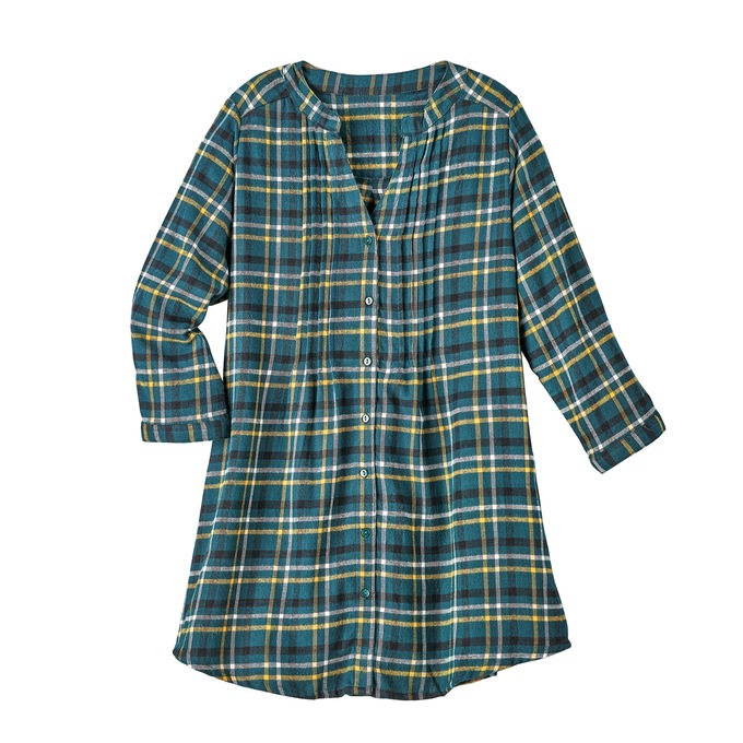 Pintuck Flannel Shirt, , large