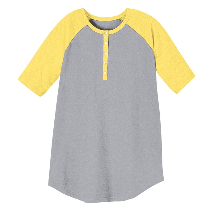 Short-Sleeve Henley Baseball Tunic, , large