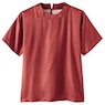 Women's Satin Blouse with Short Sleeves, , large