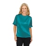 Women's Satin Blouse with Short Sleeves, , large