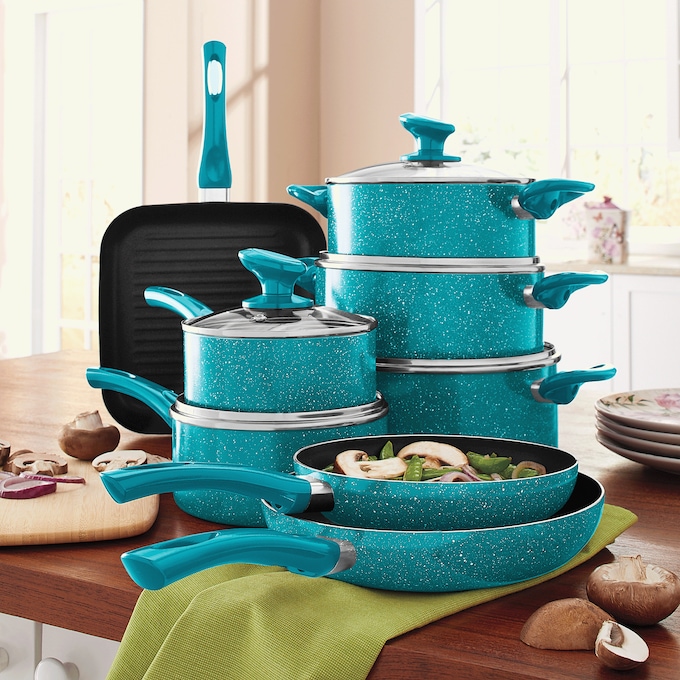 13-Piece Granite Aluminum Cookware Set, , large