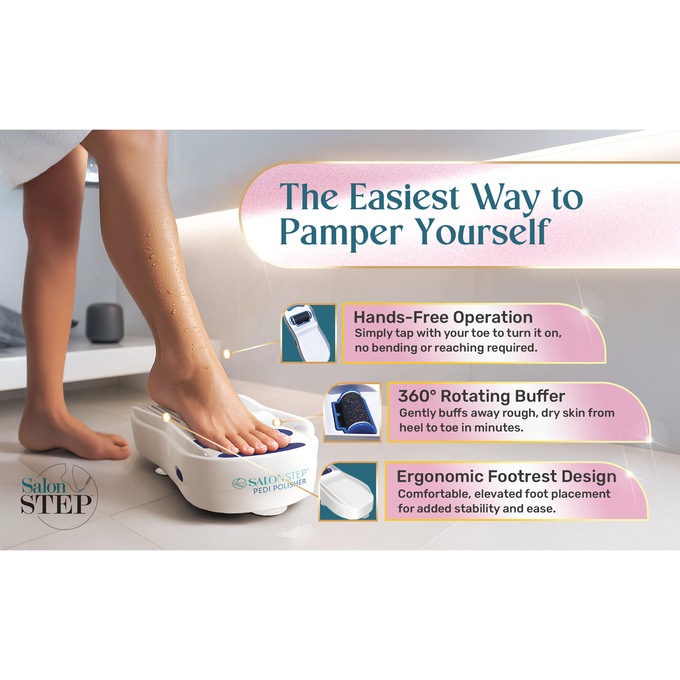 Salon Step Waterproof Pedi Polisher, White, large
