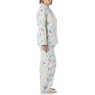 Cozee Corner Printed Flannel Pajamas, Mint Birds, large