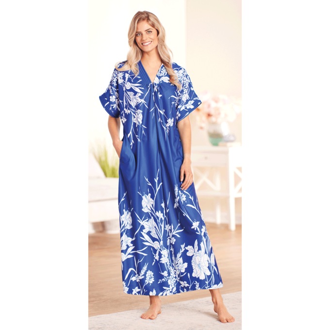 Trapunto Trim Caftan, , large