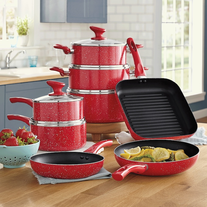 13-Piece Granite Aluminum Cookware Set, , large