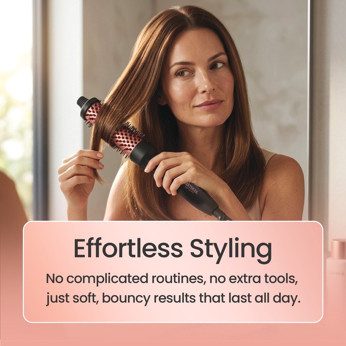 Volumizing Hot Curler Brush, Black, large