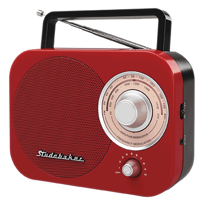 Retro Portable Radio, Red, large