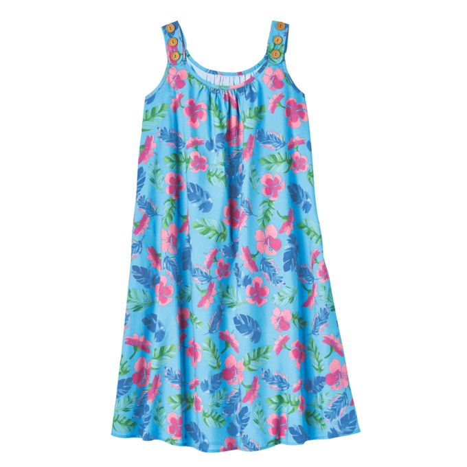 Free-Flowing Shift Dress, Cyan Multi, large