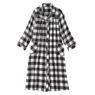 Flannel Snap-Front Duster, Black, large